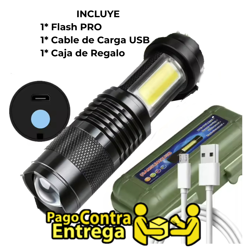 FLASH PRO – Linterna Táctica Compacta y Potente