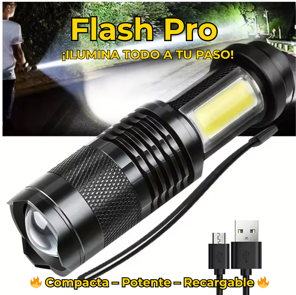 FLASH PRO – Linterna Táctica Compacta y Potente